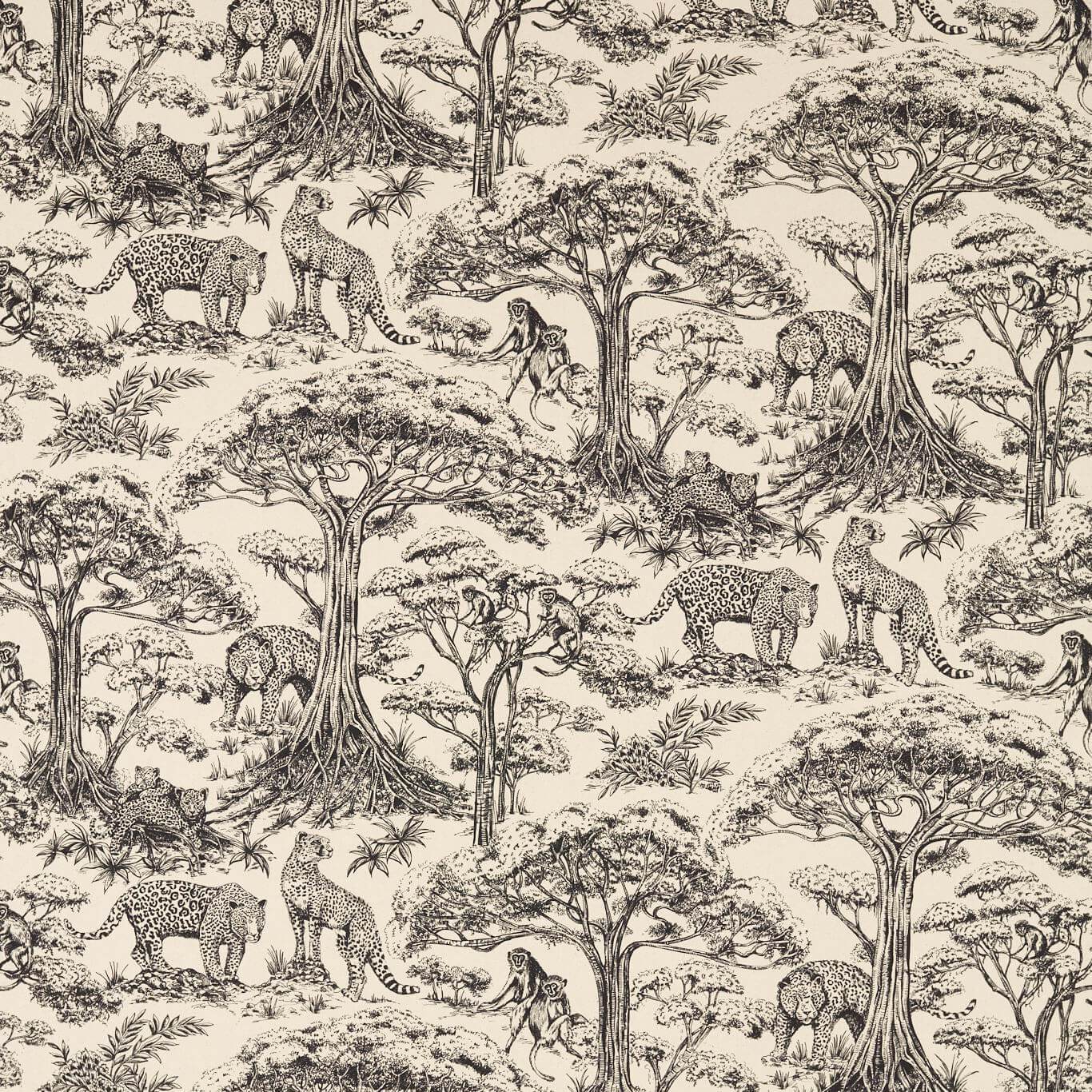 Kisumu Noir Linen Curtain Fabric