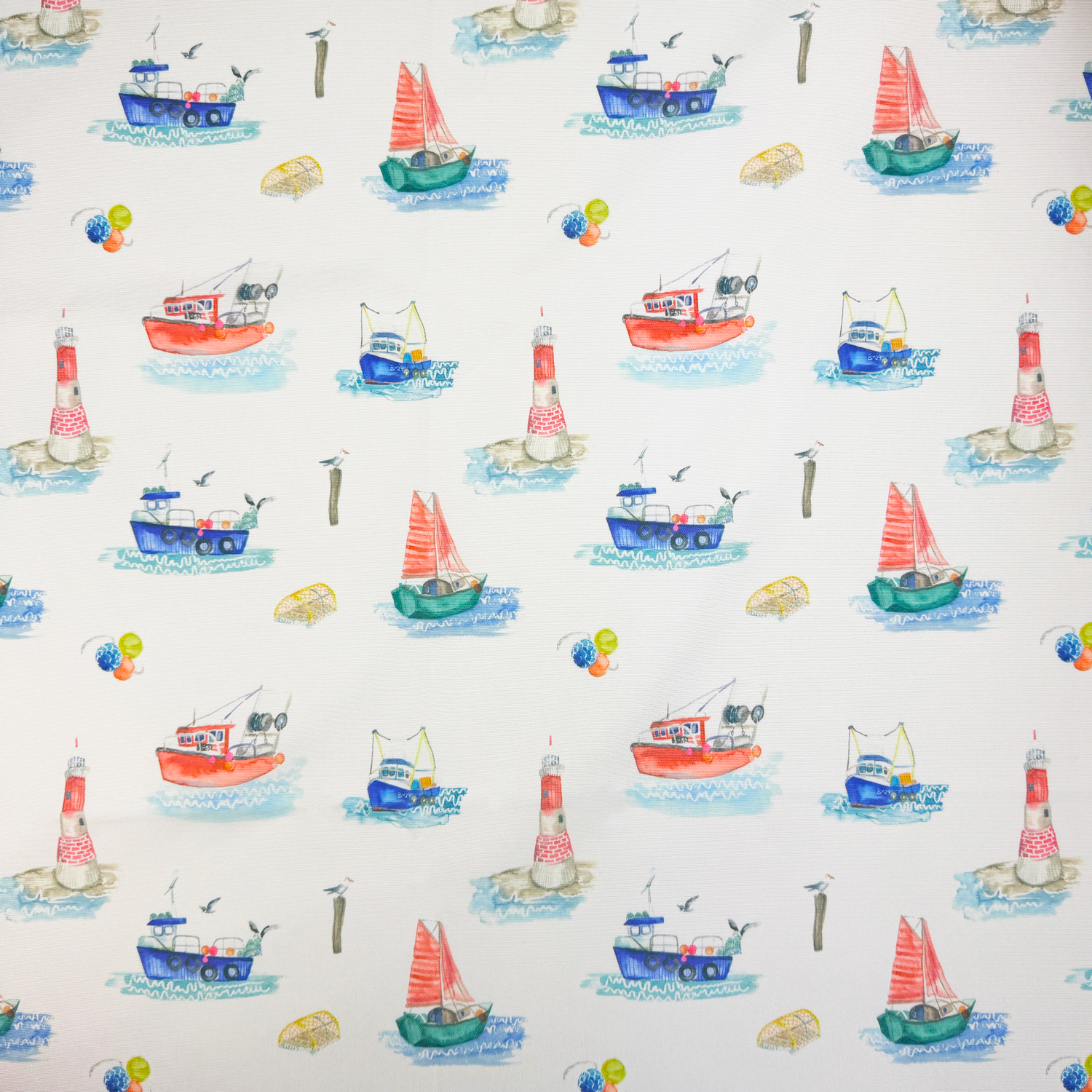 Fishing Boats - Outdoor Fabric