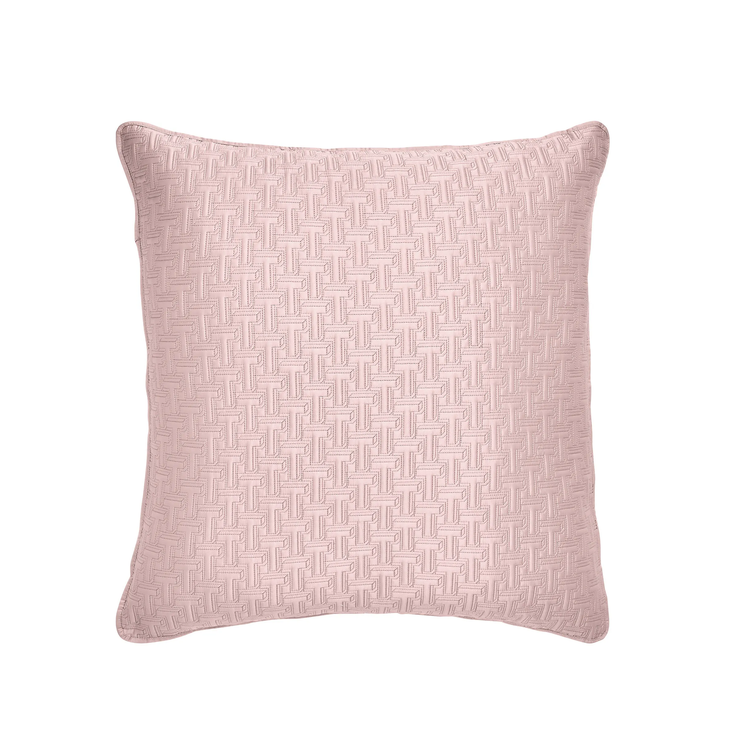Ted Baker T Quilted Sham Pillowcase 65cm x 65cm, Soft Pink