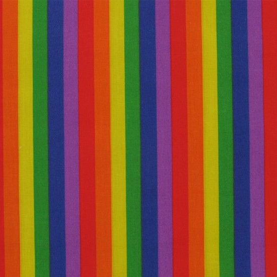 Bright Rainbow 1/2 Inch Stripe Polycotton Fabric