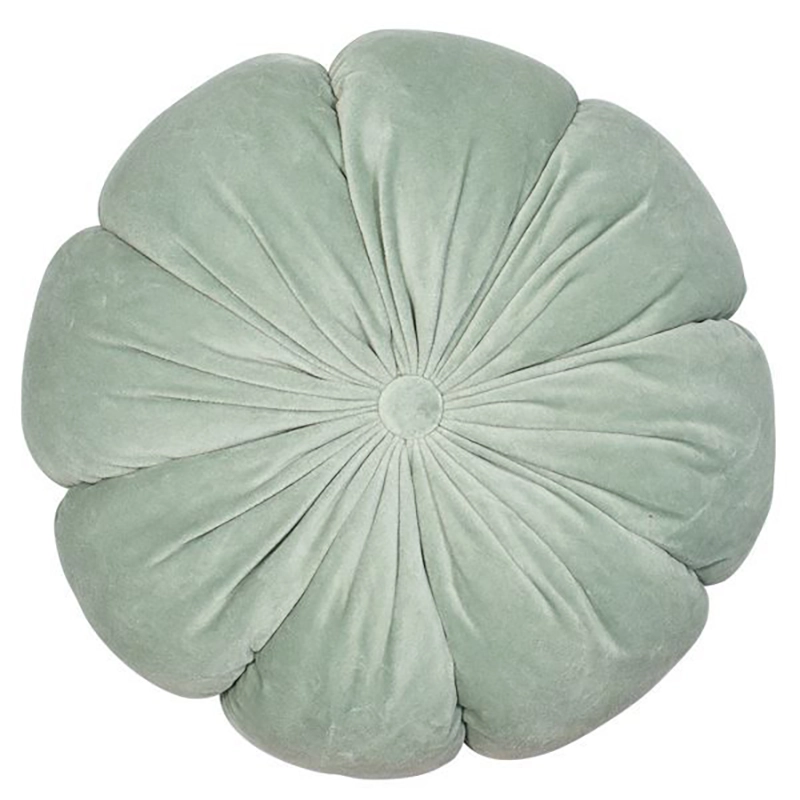 Malini Fleur Mint Filled Velvet Circular Cushion