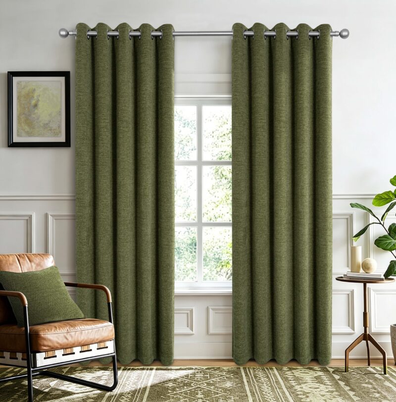 Langley Olive Readymade Curtains 