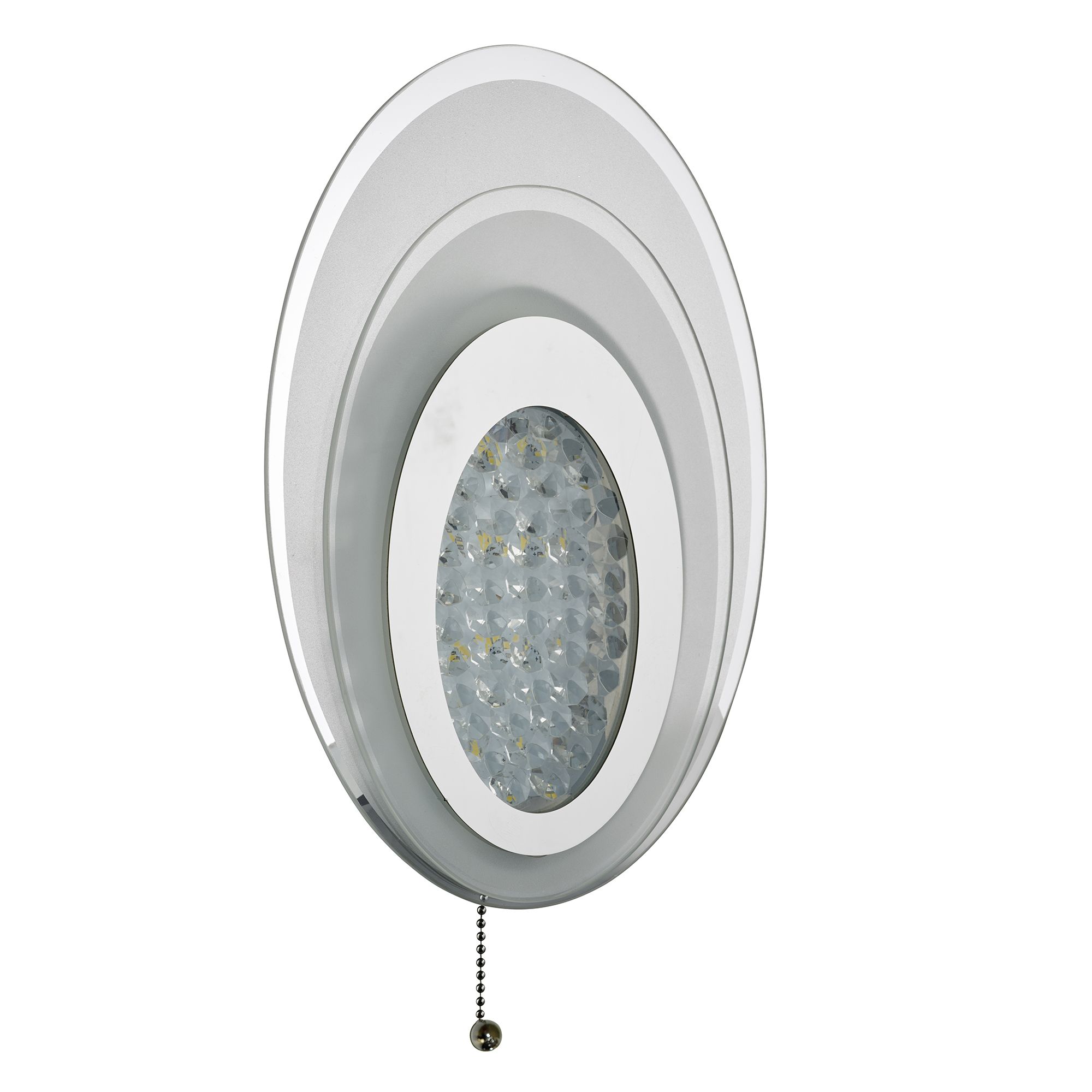 Oval LED Wall Light with Crystal and Glass Beads