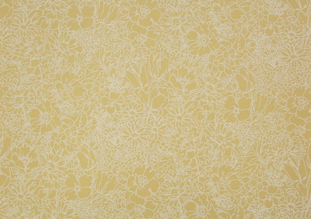 Floral Paste Print Beige Cotton Fabric