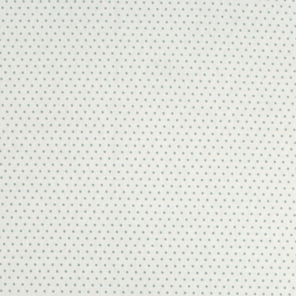 Spots Cotton Fabric - White & Green