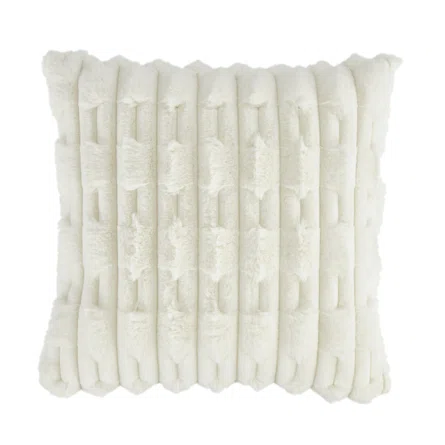 Bianca Carved Faux Fur Cream Filled Cushion