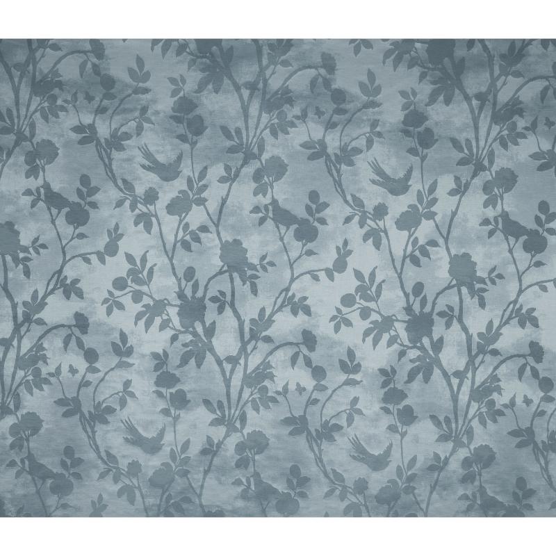 Laura Ashley Eglantine Seaspray Silhouette Woven Curtain Fabric