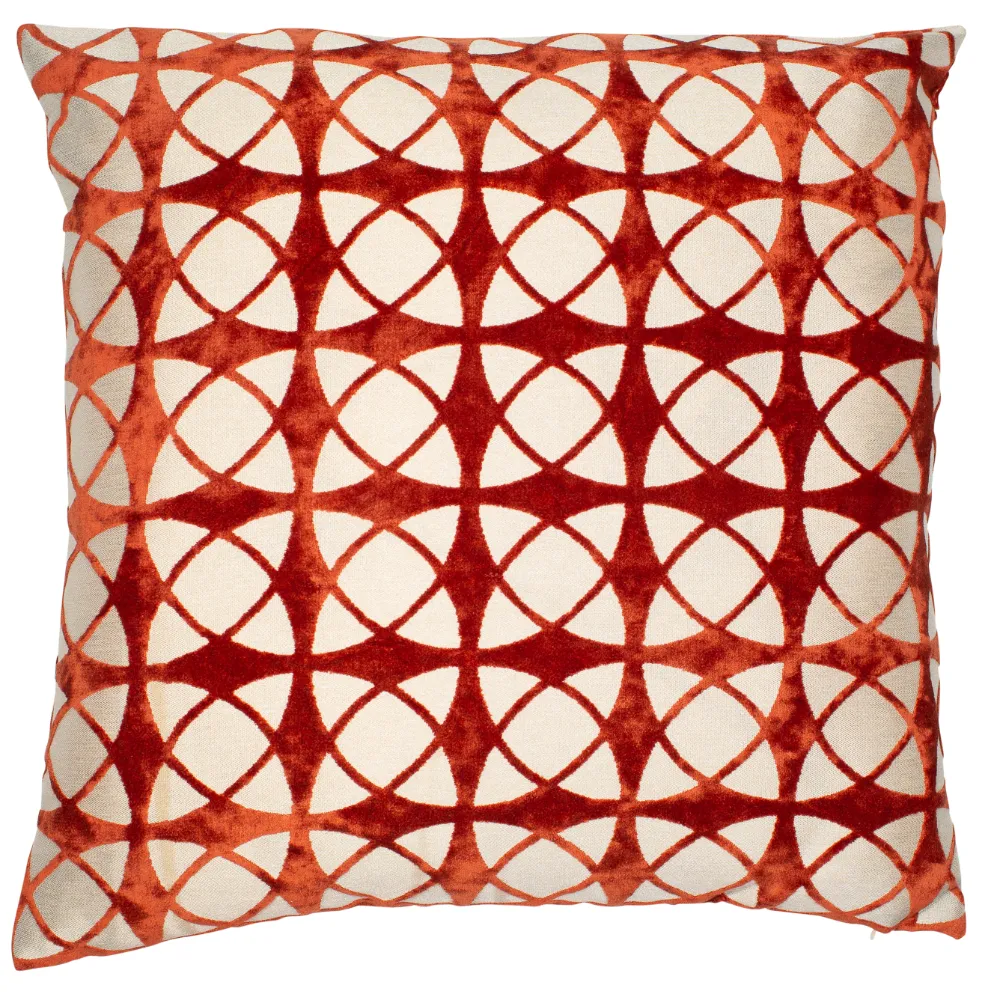 Malini Spiral Orange Filled Cushion