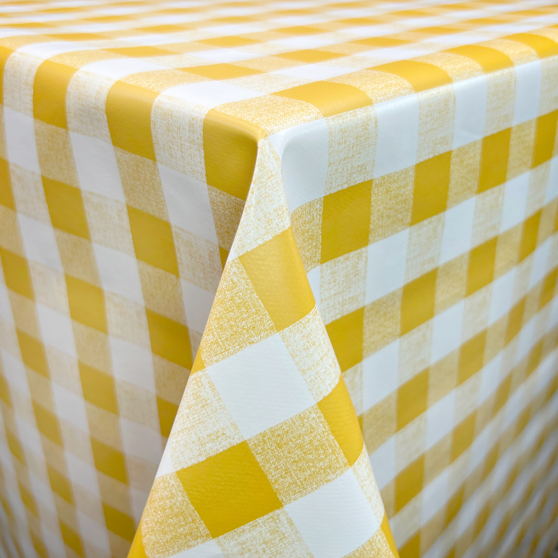 PVC Tablecloth Gingham Yellow Check