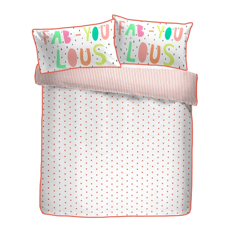 Tilly Spot 100% Cotton Reversible Neon Duvet Set