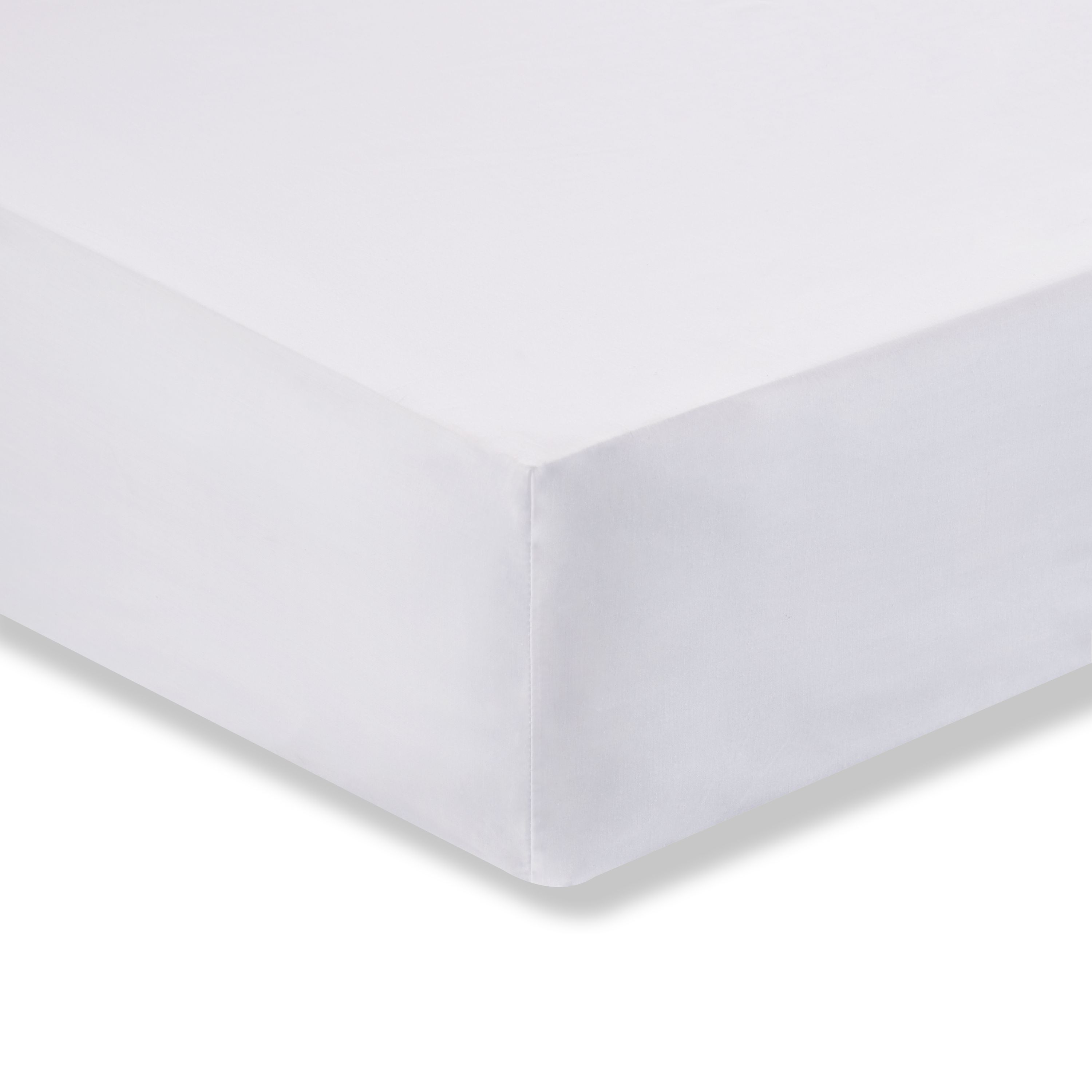 Bianca 200TC Extra Deep 32cm Box Fitted White Bed Sheet 