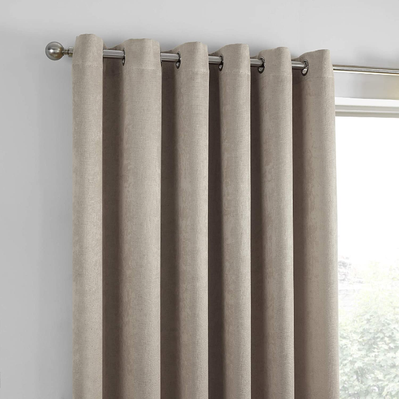 Strata Natural Ready Made Fully Lined Eyelet Curtains