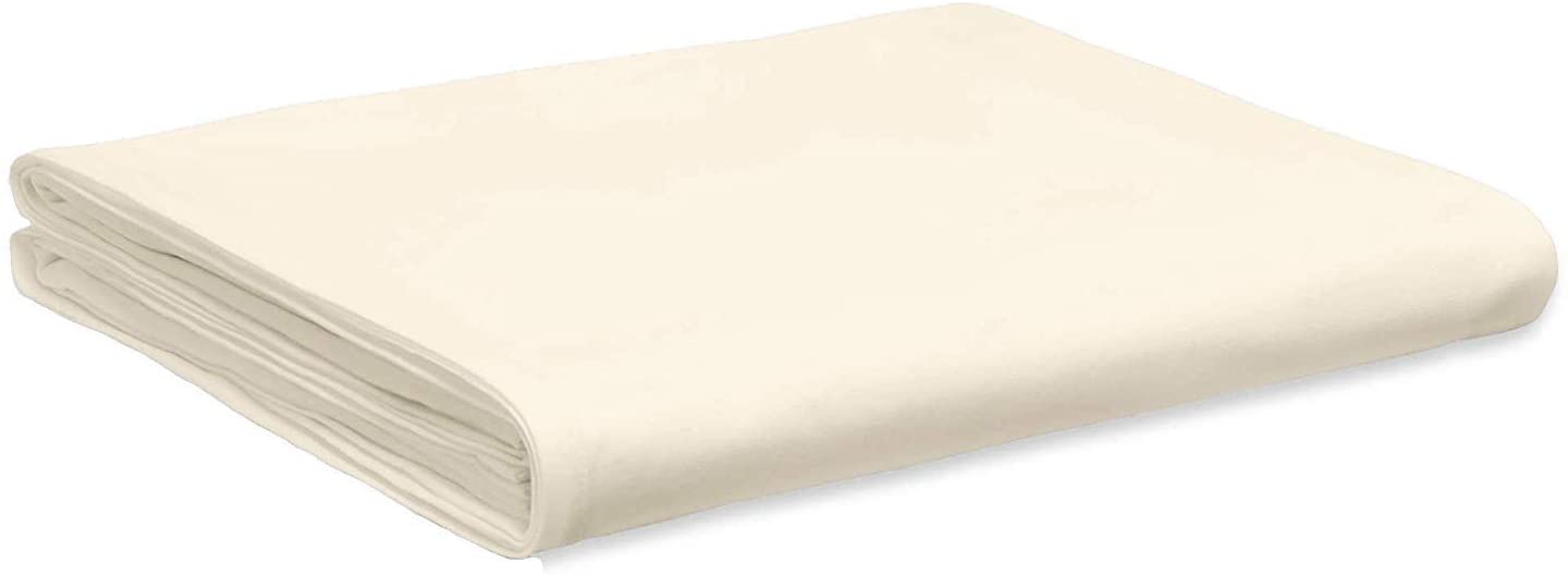 100% Egyptian Cotton Percale Cream Single Flat Sheet