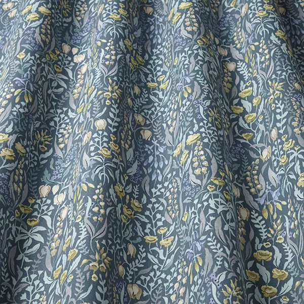 Kelmscott Prussian Curtain Fabric - The Curtain Store at Home