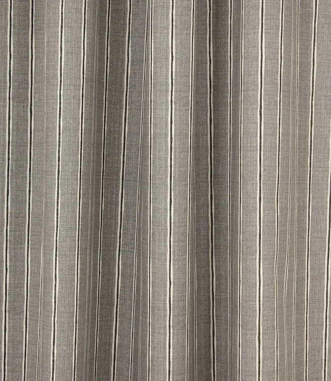 Rowing Stripe Pewter Curtain Fabric