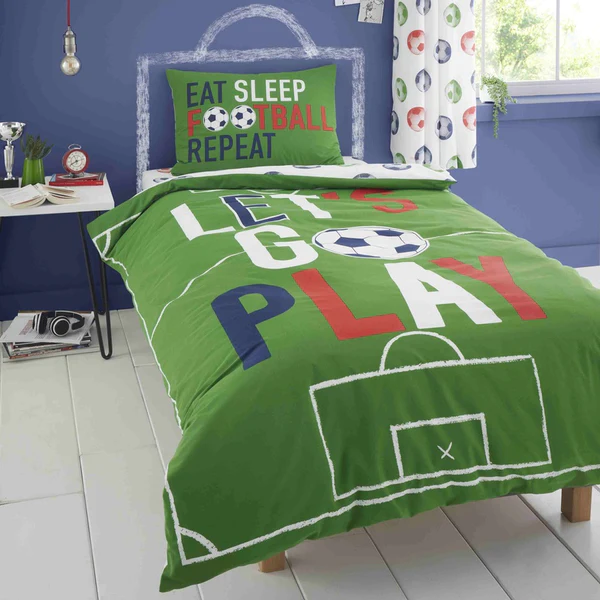 Eat Sleep Football Green Duvet Cover Set by Catherine Lansfield