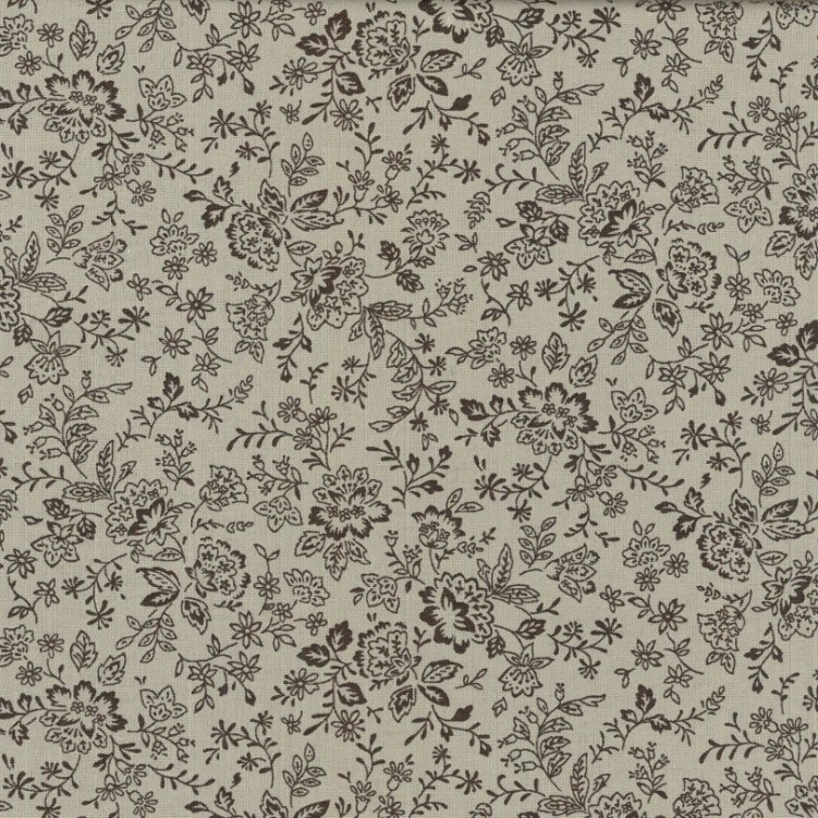 Floral Cotton Blenders Fawn & Brown Dress Fabric
