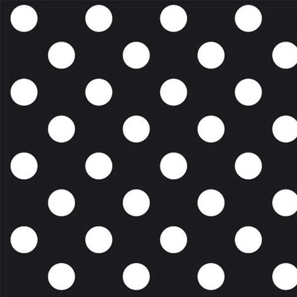 PVC Tablecloth Polka Dot Black