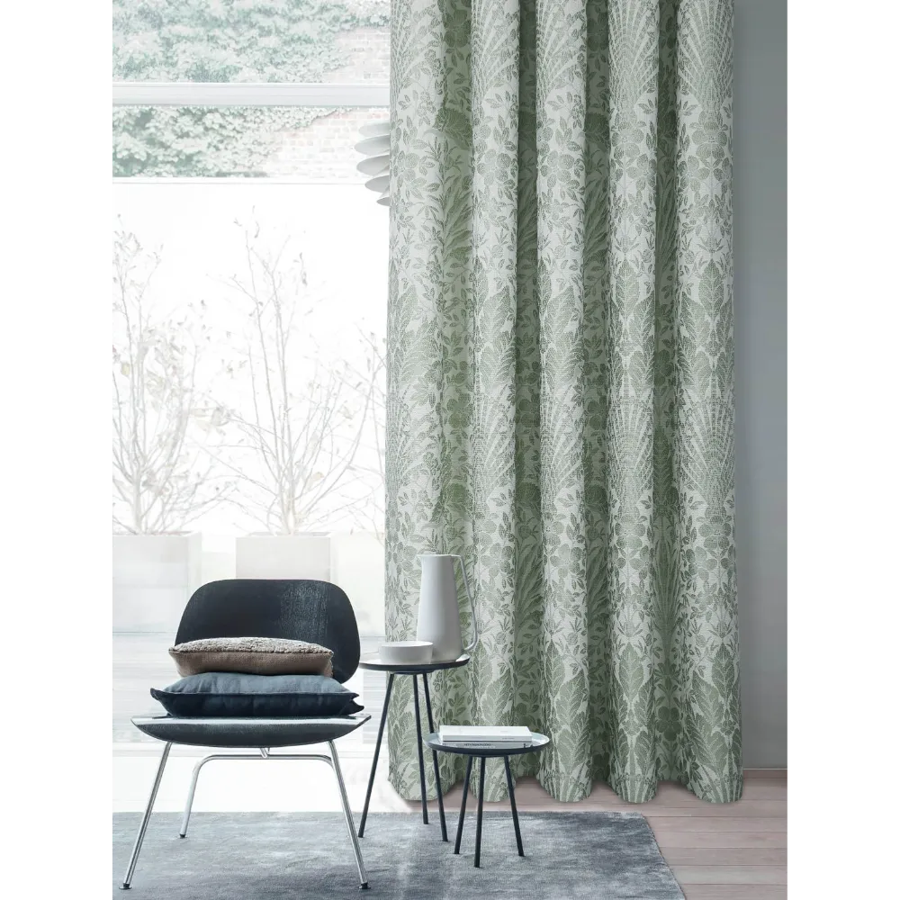 Keswick Sage Fully Lined Ready Made Pencil Pleat Curtains