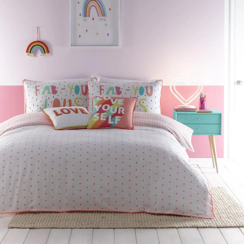 Tilly Spot 100% Cotton Reversible Neon Duvet Set