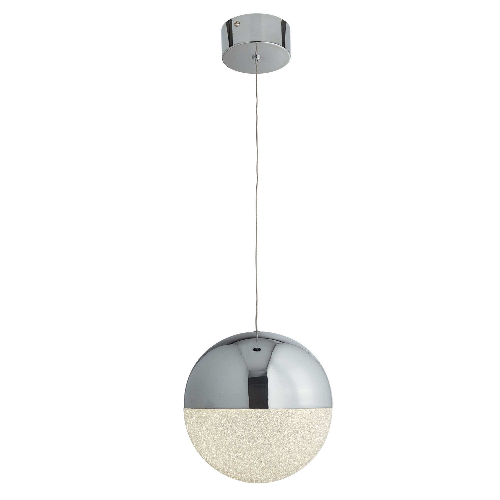 Globe Ceiling Pendant with Crushed Ice Shade Effect