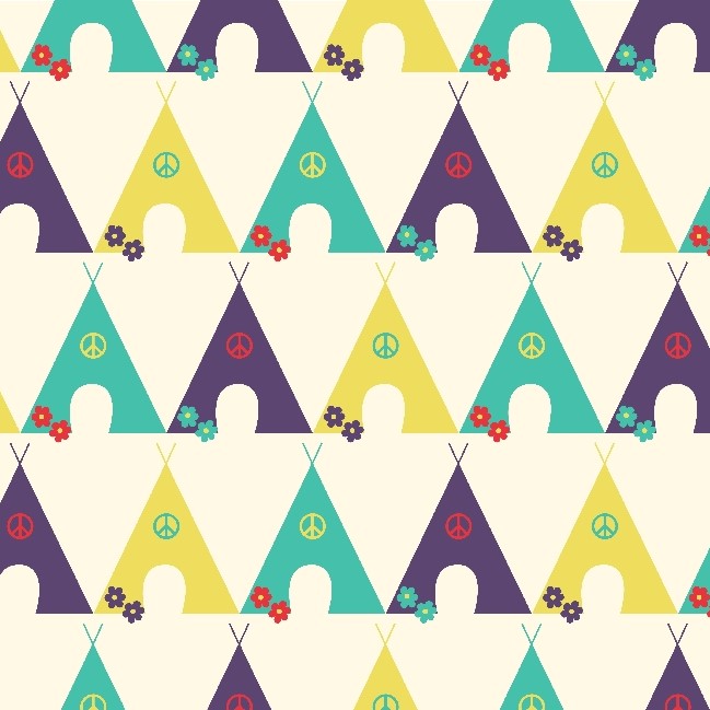 Camping Tents Cream Cotton Fabric