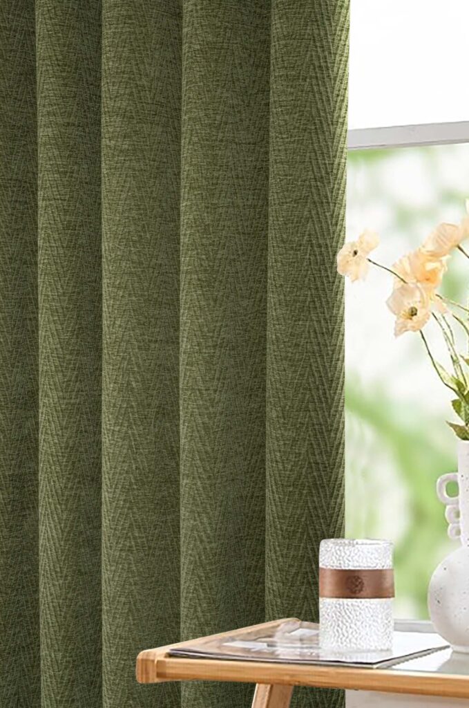 Langley Olive Readymade Curtains 