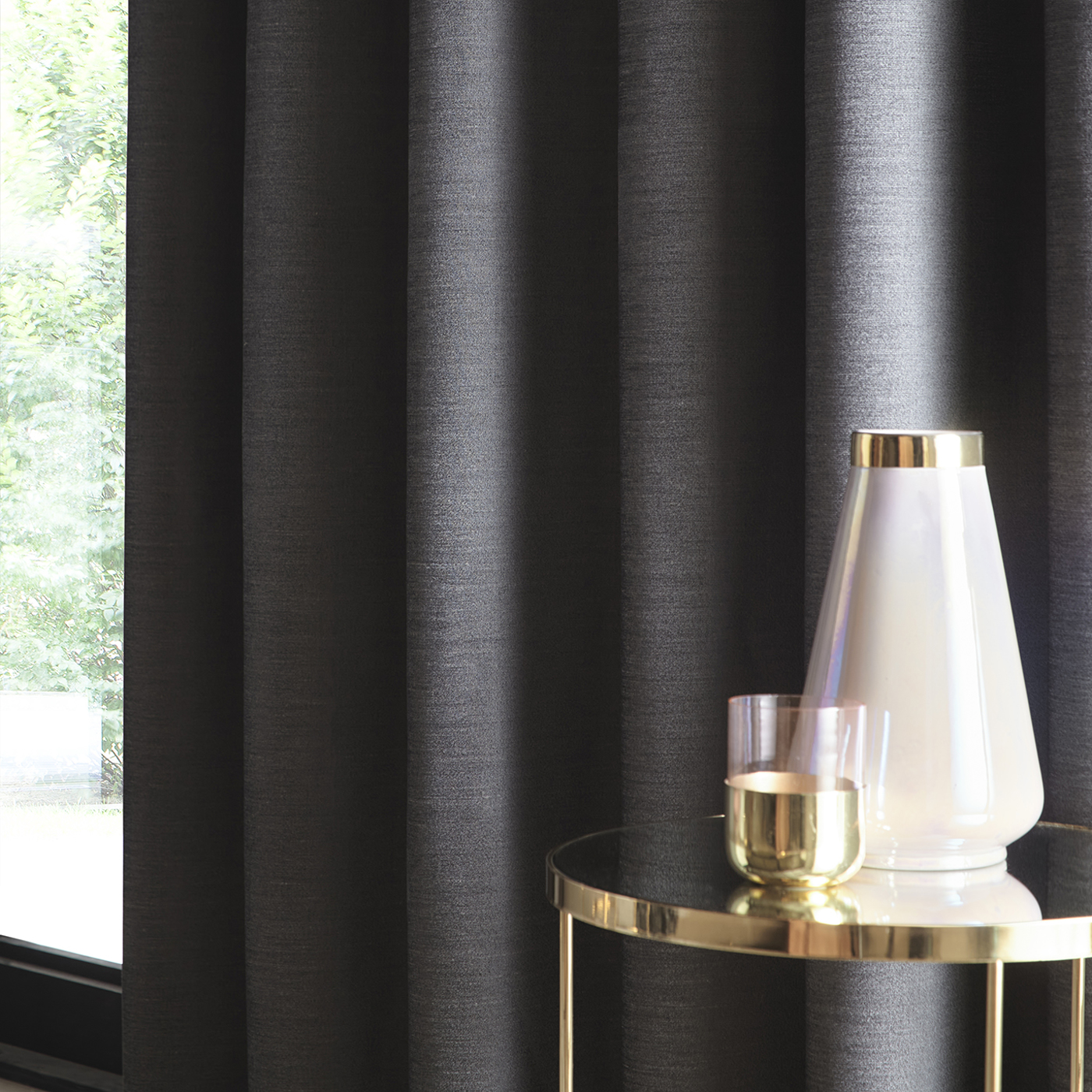 Arezzo Charcoal Ready Made Blackout Eyelet Curtains