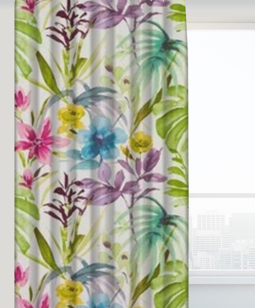 Single Pencil Pleat Curtain (Funchal Summer Fabric)