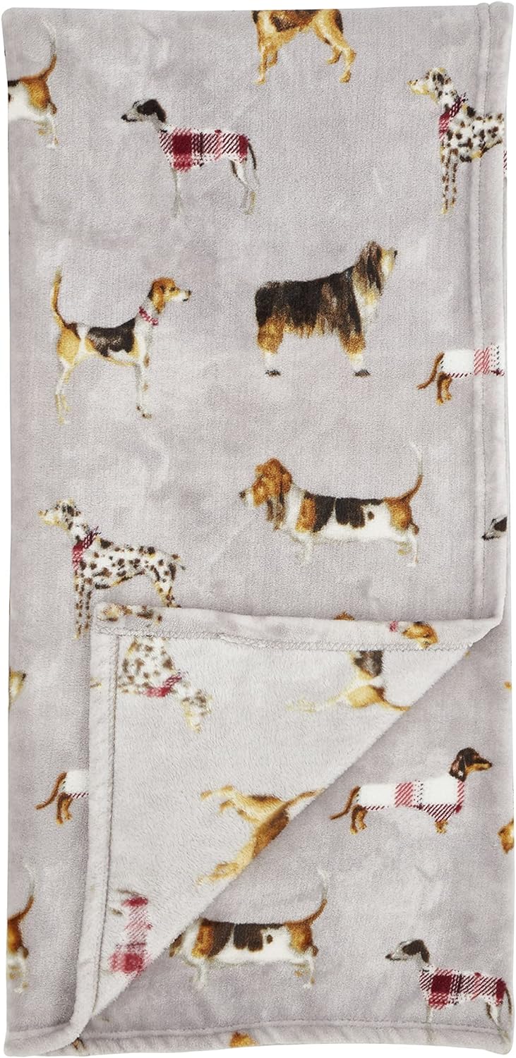 Country Dogs Natural Throw by Catherine Lansfield
