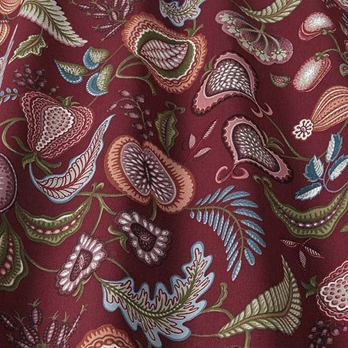 Harvest Fruits Ruby Curtain Fabric