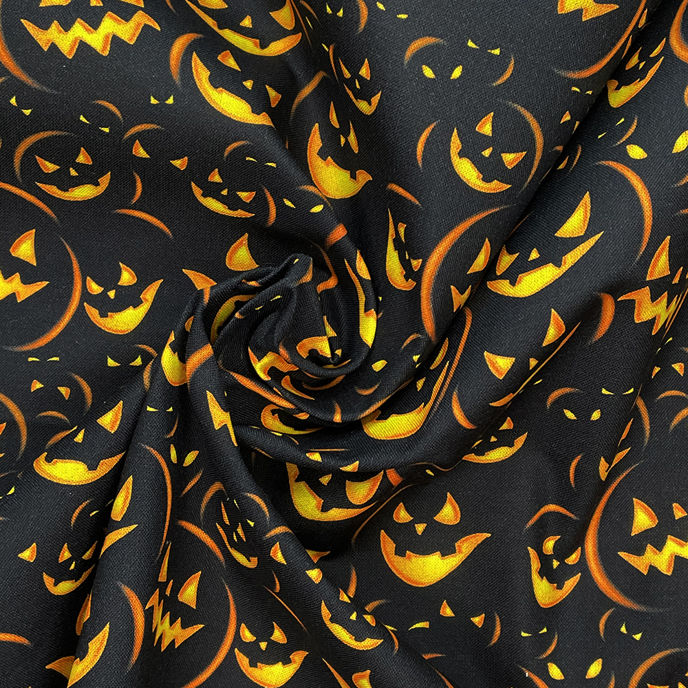 Jack O Lantern Digital Printed 100% Cotton Fabric