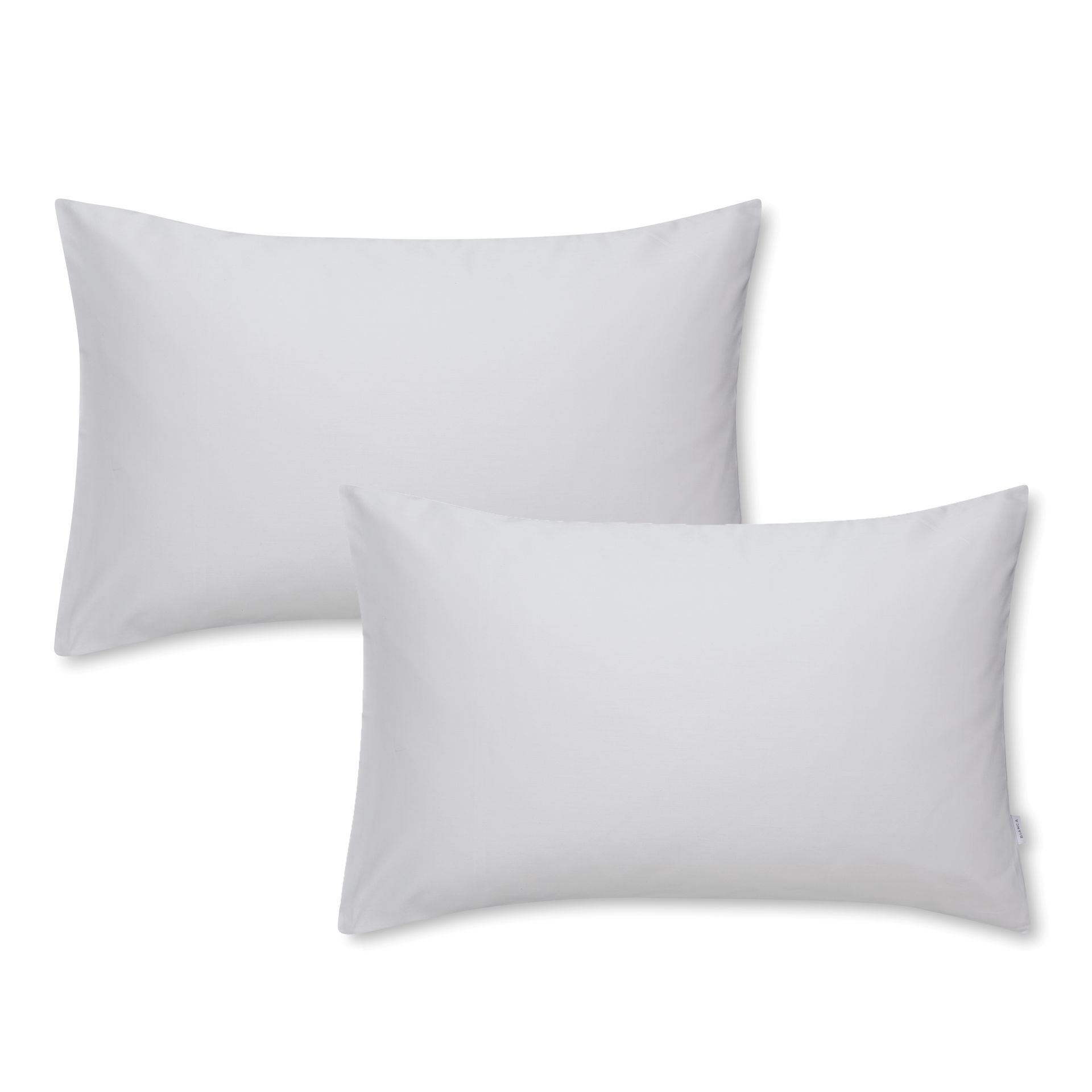 Bianca 200TC Grey Cotton Percale Standard Pillowcase (2 Pack)