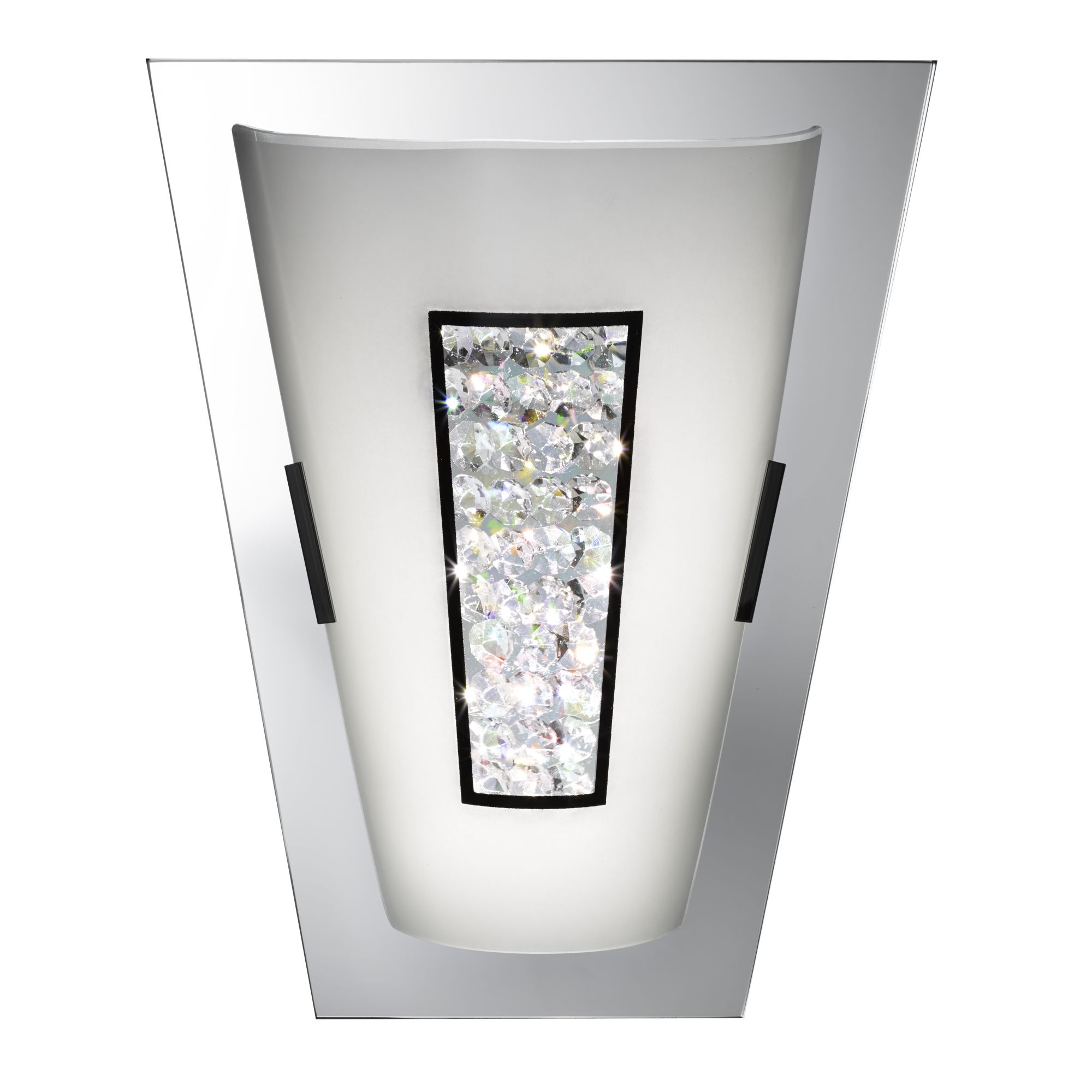 16 LED Wall Light with White Glass Shade and Crystal Inner Decoration