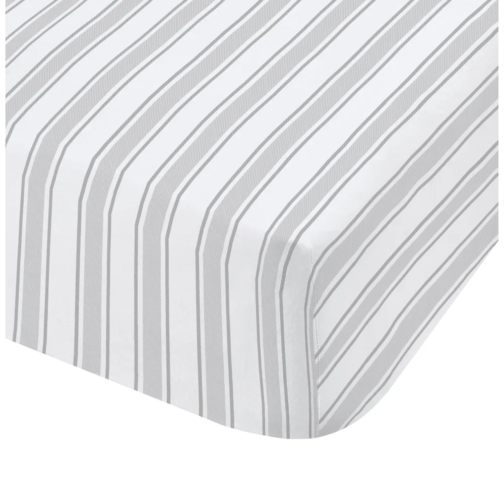 Check and Stripe Grey Fitted Sheet