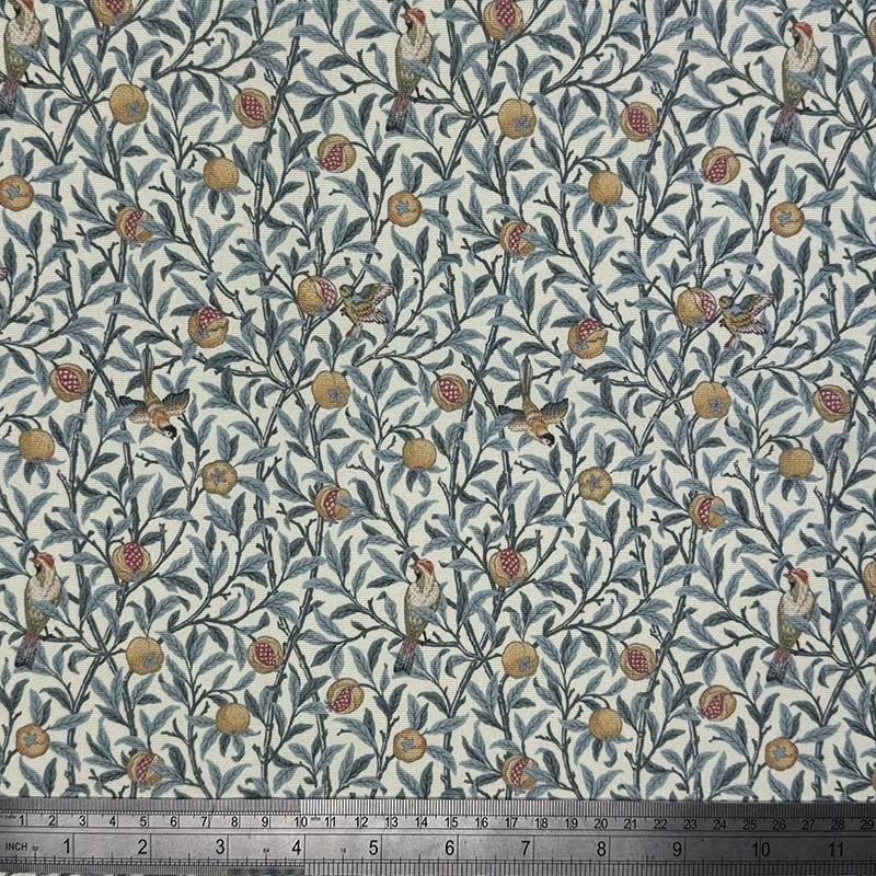 William Morris Birds Pomegranate Tourmaline Outdoor Fabric