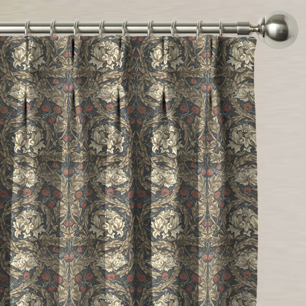 African Marigold Walnut by William Morris – 100% Cotton Curtain Fabric