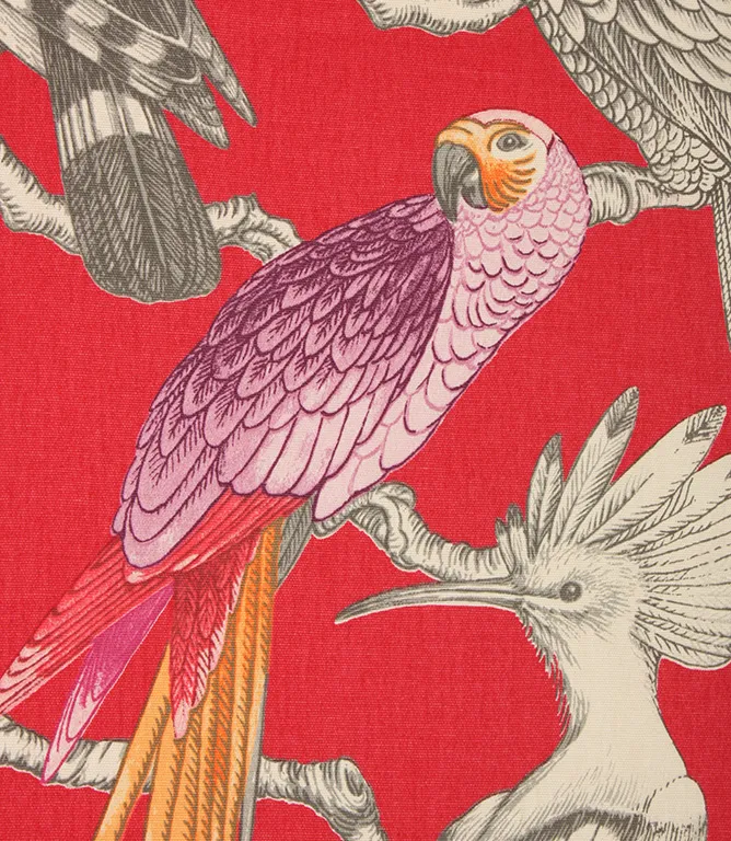 Aviary Pomegranate Curtain Fabric