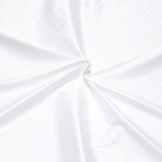 Poly Dupion White Silk Fabric