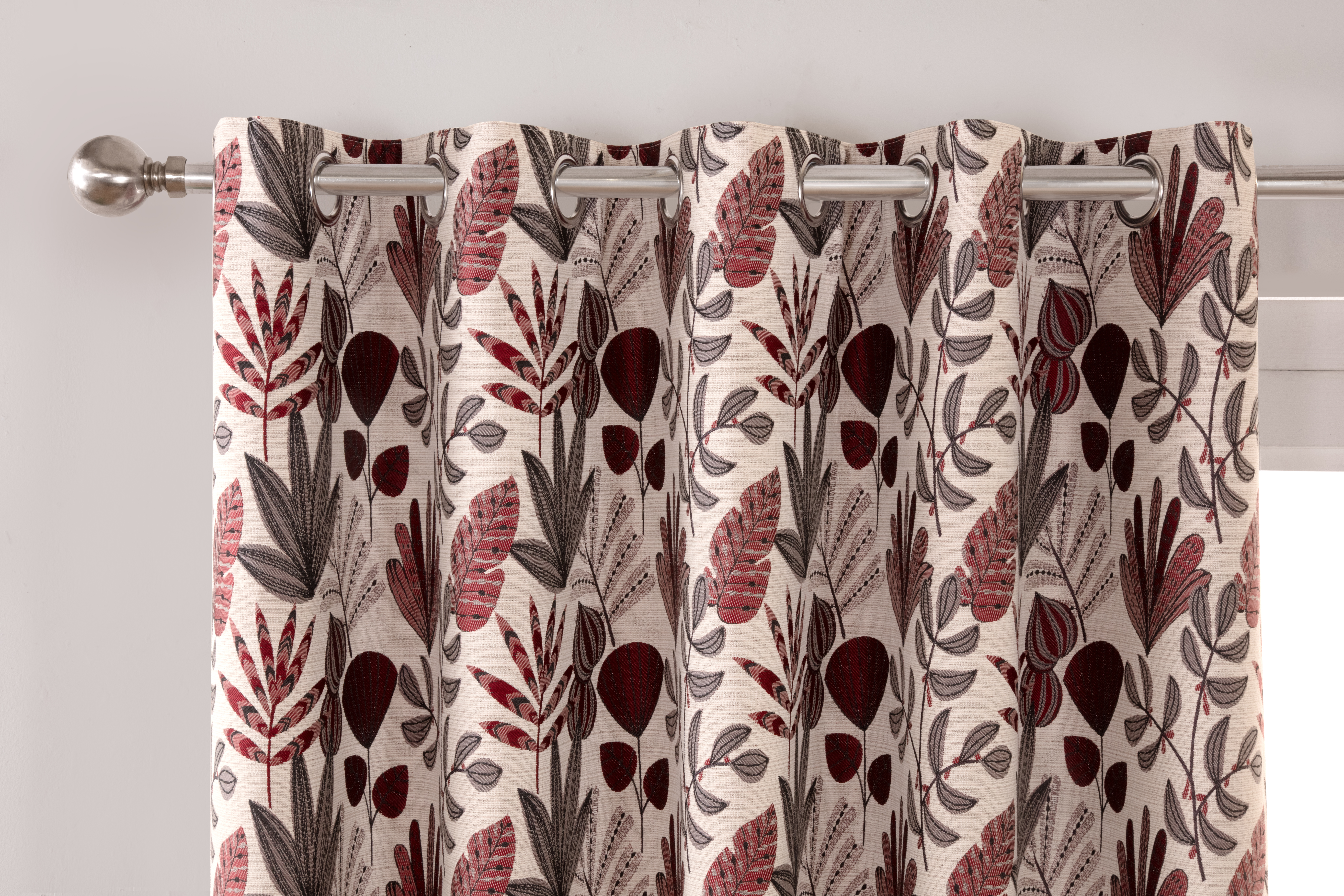 Rutland Red Readymade Curtain 