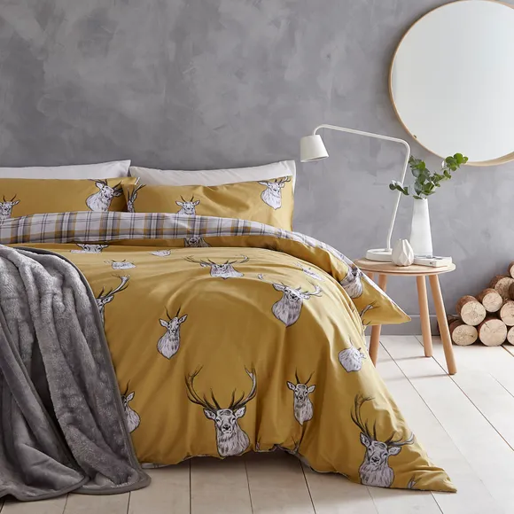 Stag Ochre Duvet Set - The Curtain Store at Home
