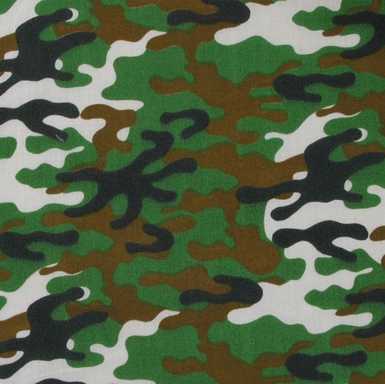 Camouflage Flash Green Polycotton Fabric
