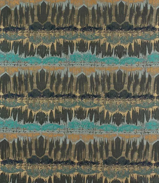 Inca Teal Curtain Fabric