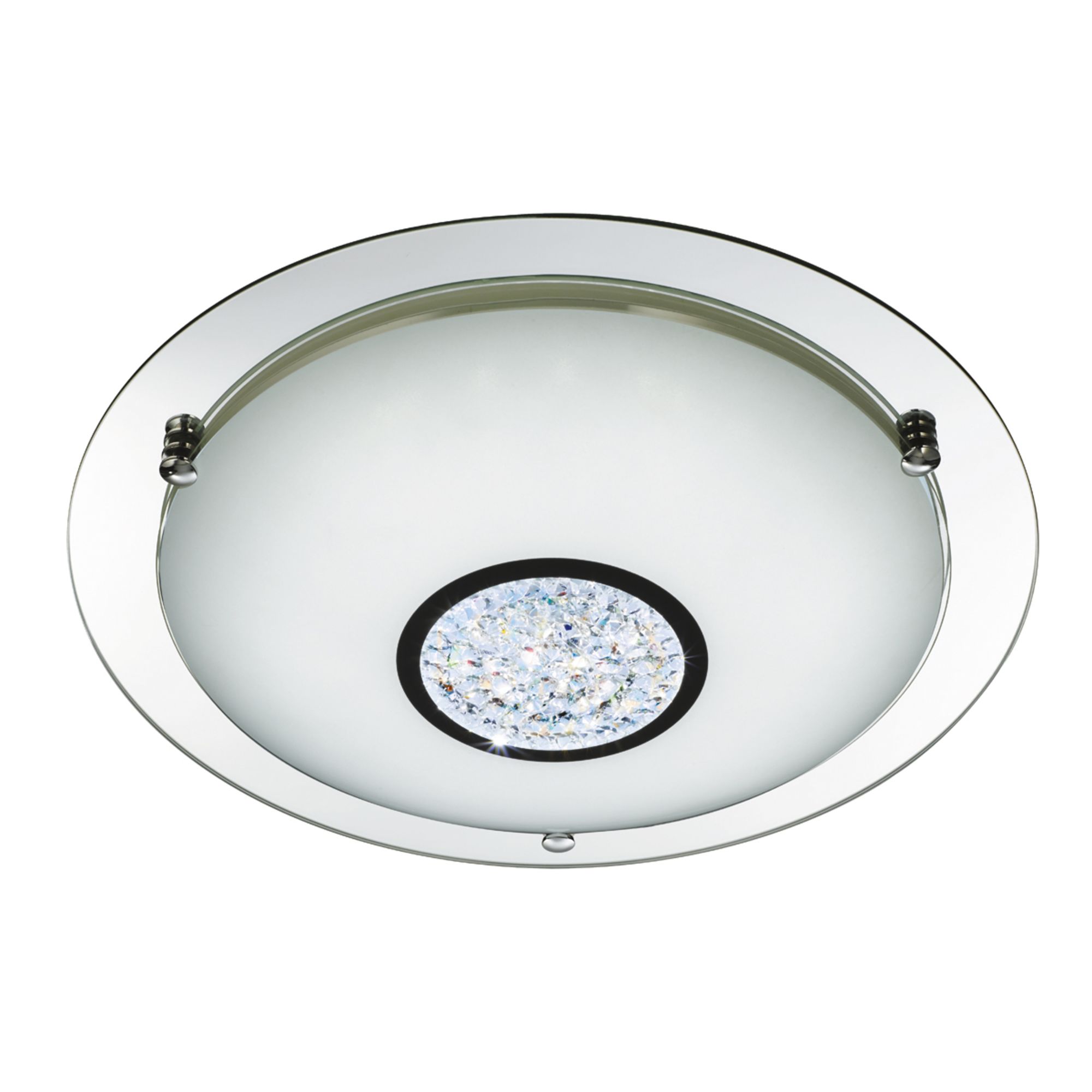 36 LED Flush Ceiling Light with White Glass Shade