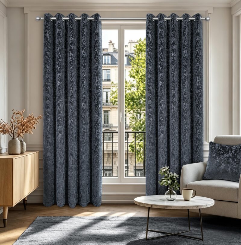 Richmond Pearl Charcoal Curtain 