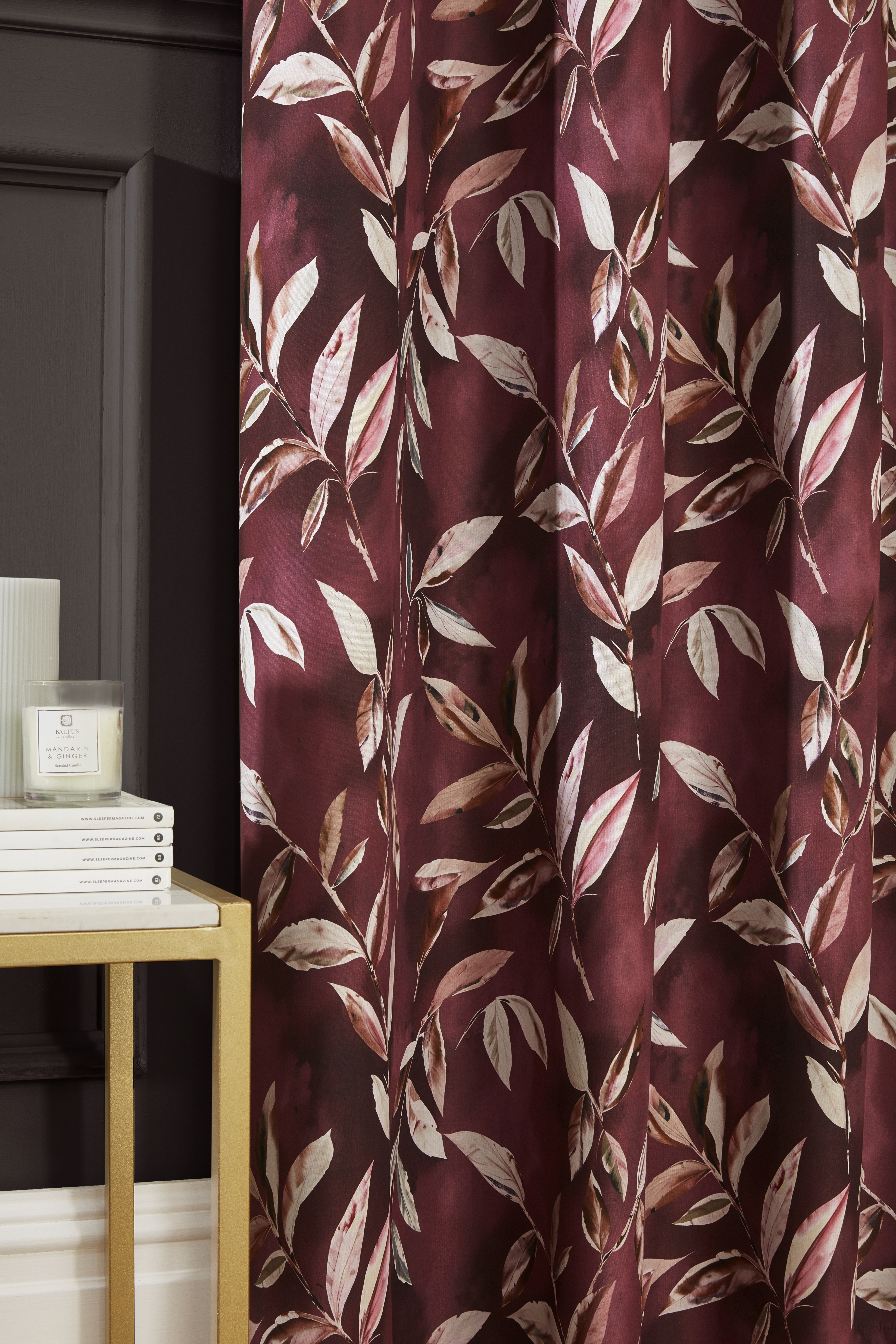 Madrid Wine Ready Made Eyelet Curtains 