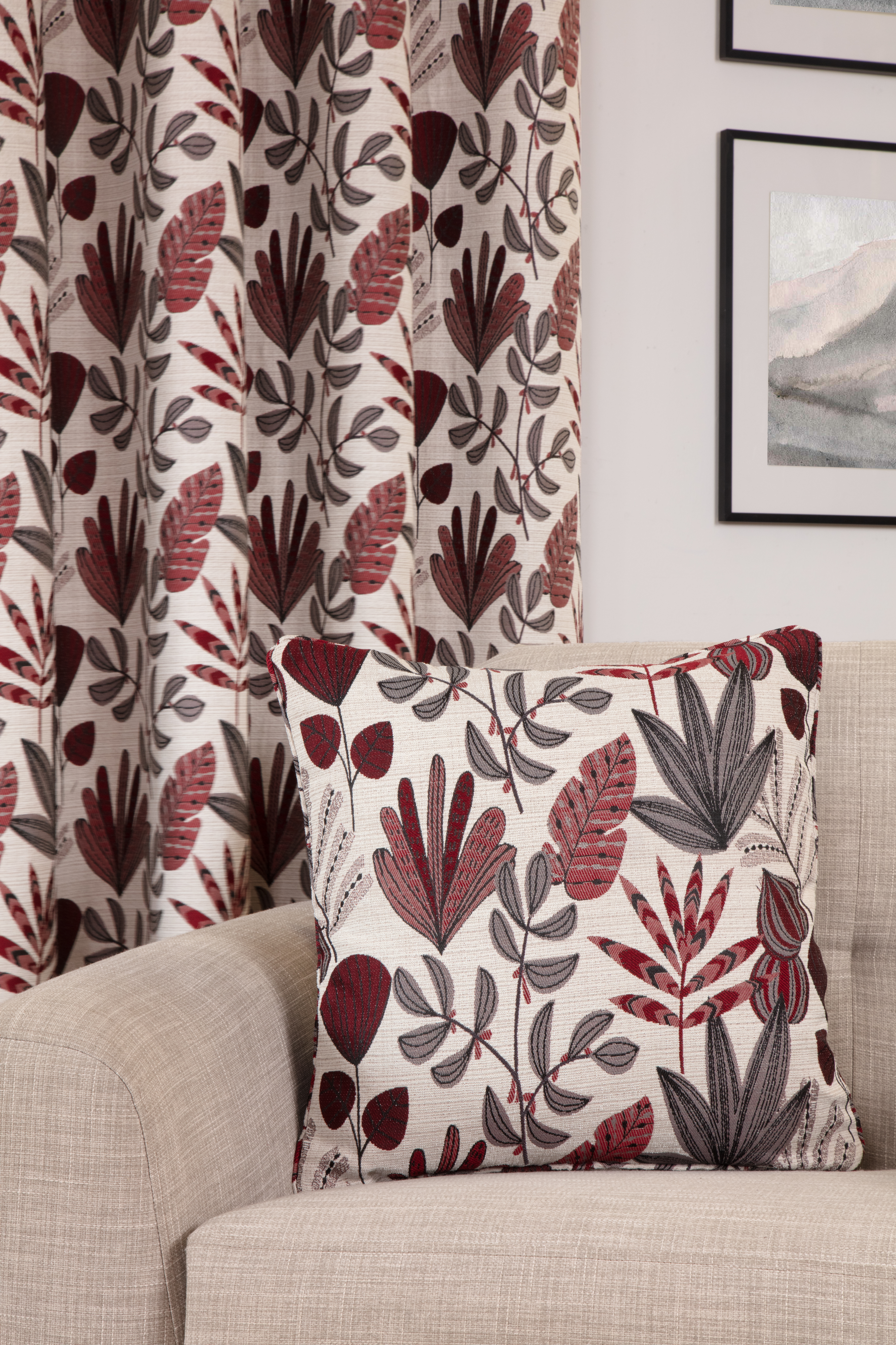 Rutland Red Readymade Curtain 