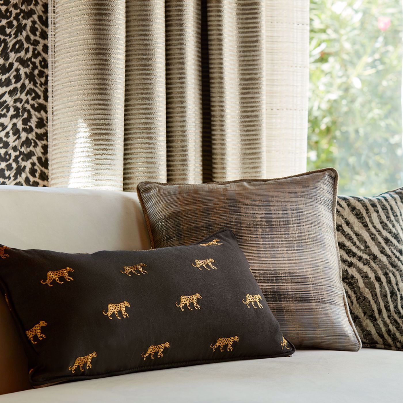 Serengeti Noir Curtain Fabric