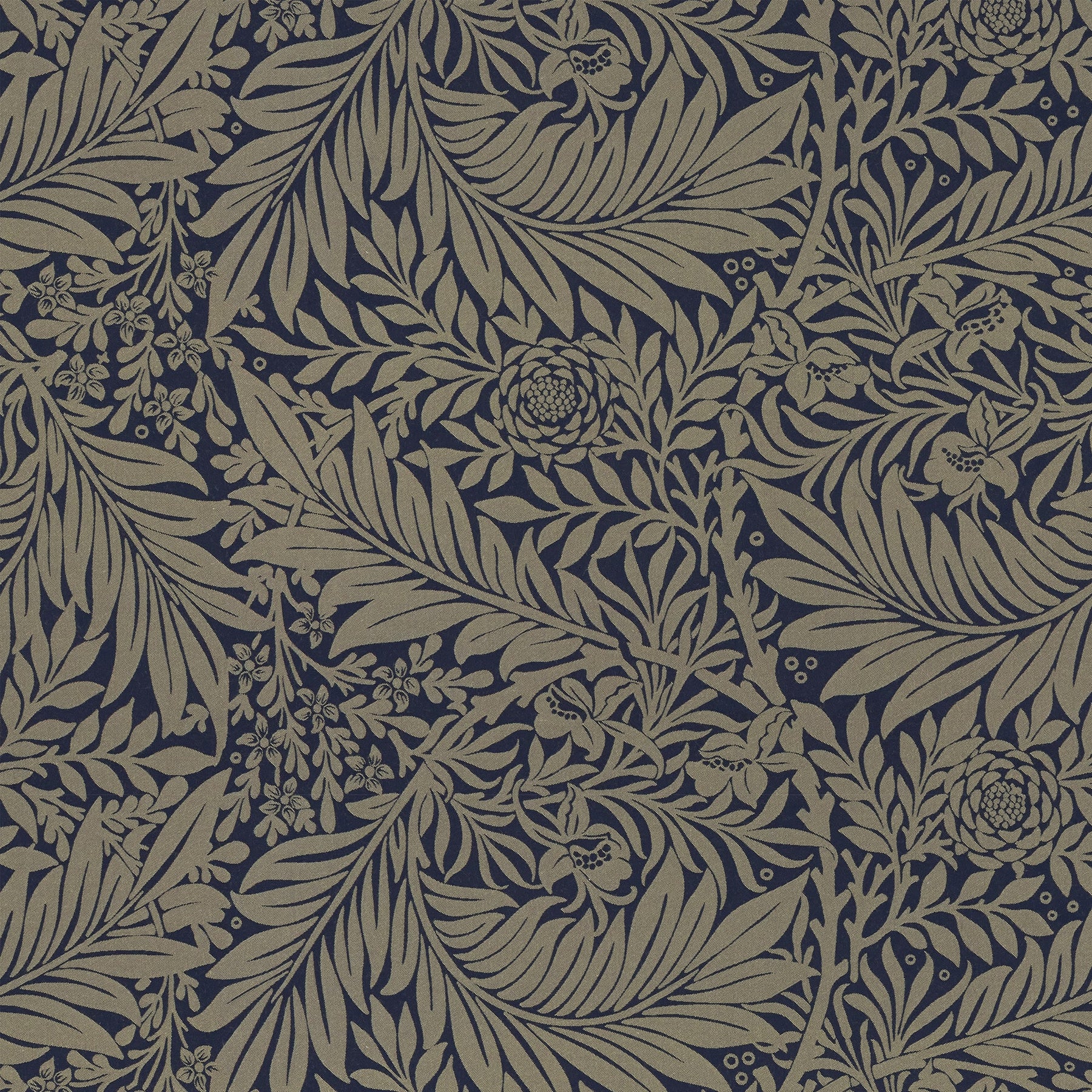 Larkspur Indigo by William Morris – Cotton-Rich Satin Curtain Fabric