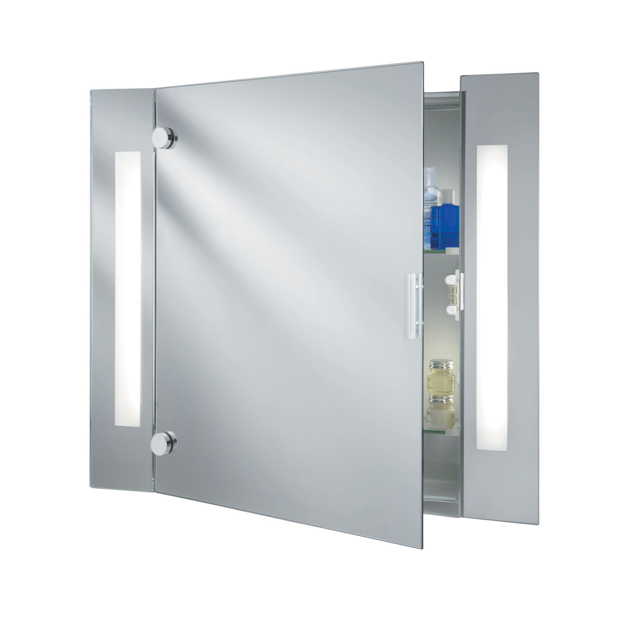 IP44 Illuminated Bathroom Mirror Cabinet with Shaver Socket